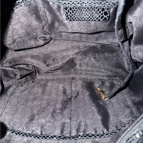 Michael Kors Python embossed jet set tote shoulder bag with tan leather straps - Picture 3 of 3